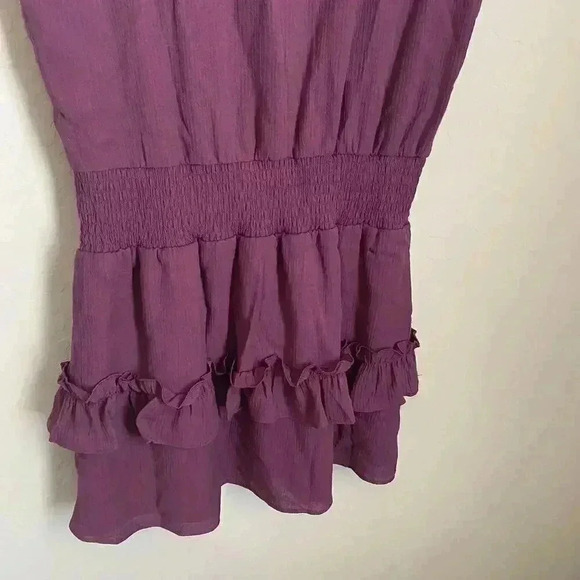 Escada Smocked Ruffle Dress Maroon Size Small - Picture 6 of 11